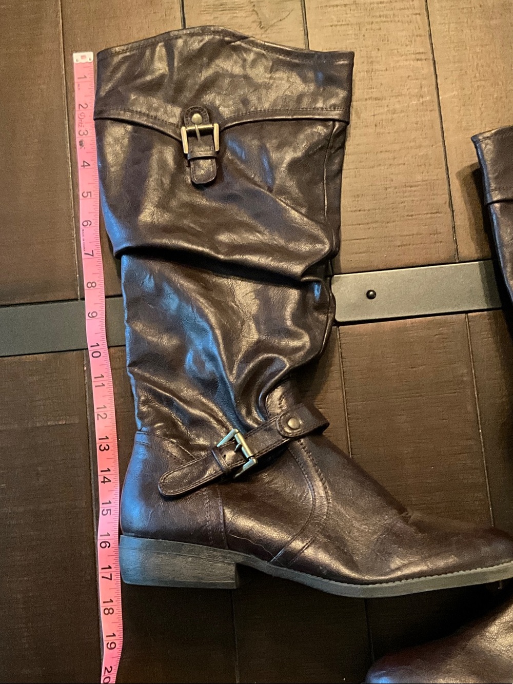 Route 66 Women's Dark Brown Slouch Mid-Calf Buckle Boots - Picture 9 of 10